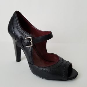 Marc Fisher Black Leather MaryJane Pump